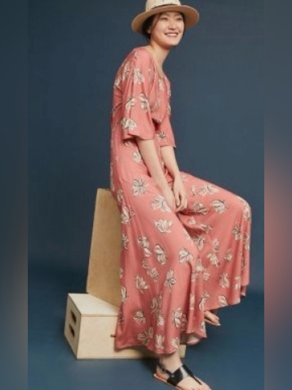 Anthropologie $256 Corey Lynn Calter Tulip high rise Wide-Leg Jumpsuit S